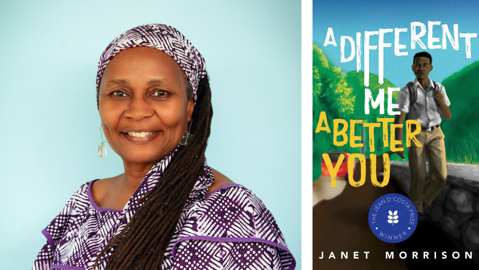 Author Janet Morrison and cover of A Different Me A Better You